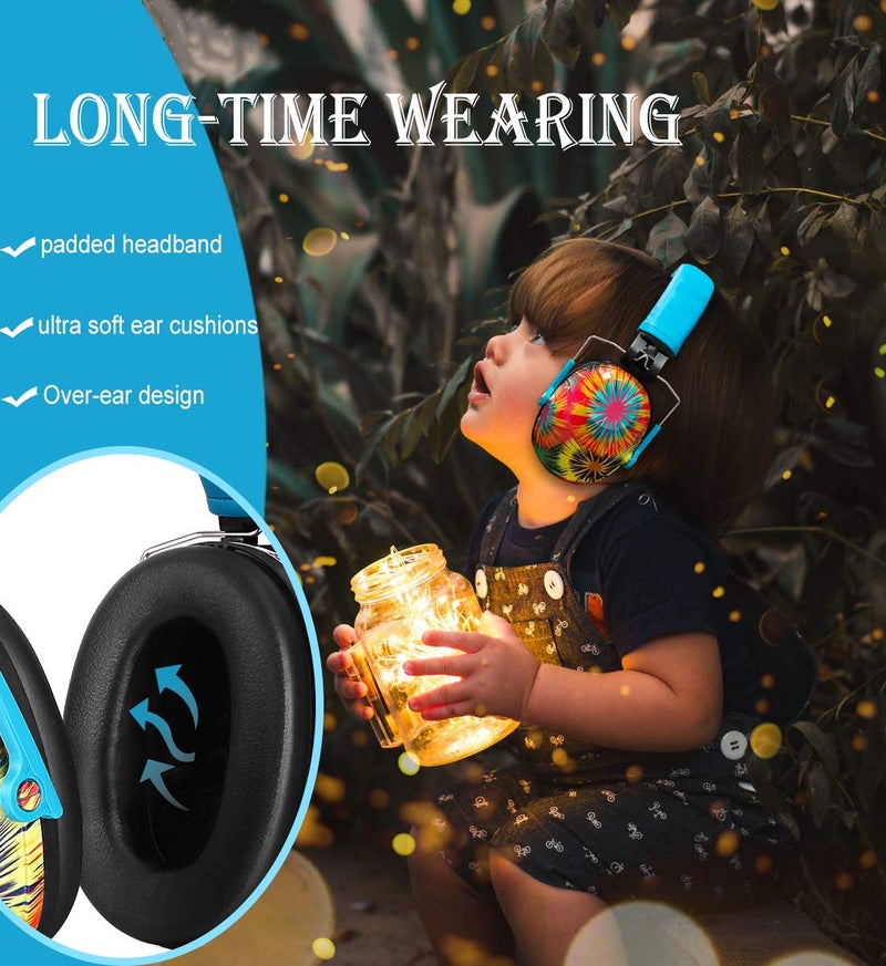 PROHEAR 032 Kids Ear Protection Safety Noise Earmuffs with NRR 25dB, Children Adjustable Headband Hearing Protectors for Monster Trucks, Sports Events, Concerts - Fireworks Pattern - Image 4
